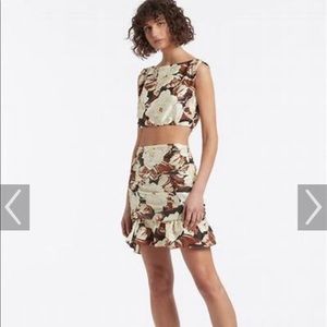 SIR the label Floral Crop Top - Cream and Brown